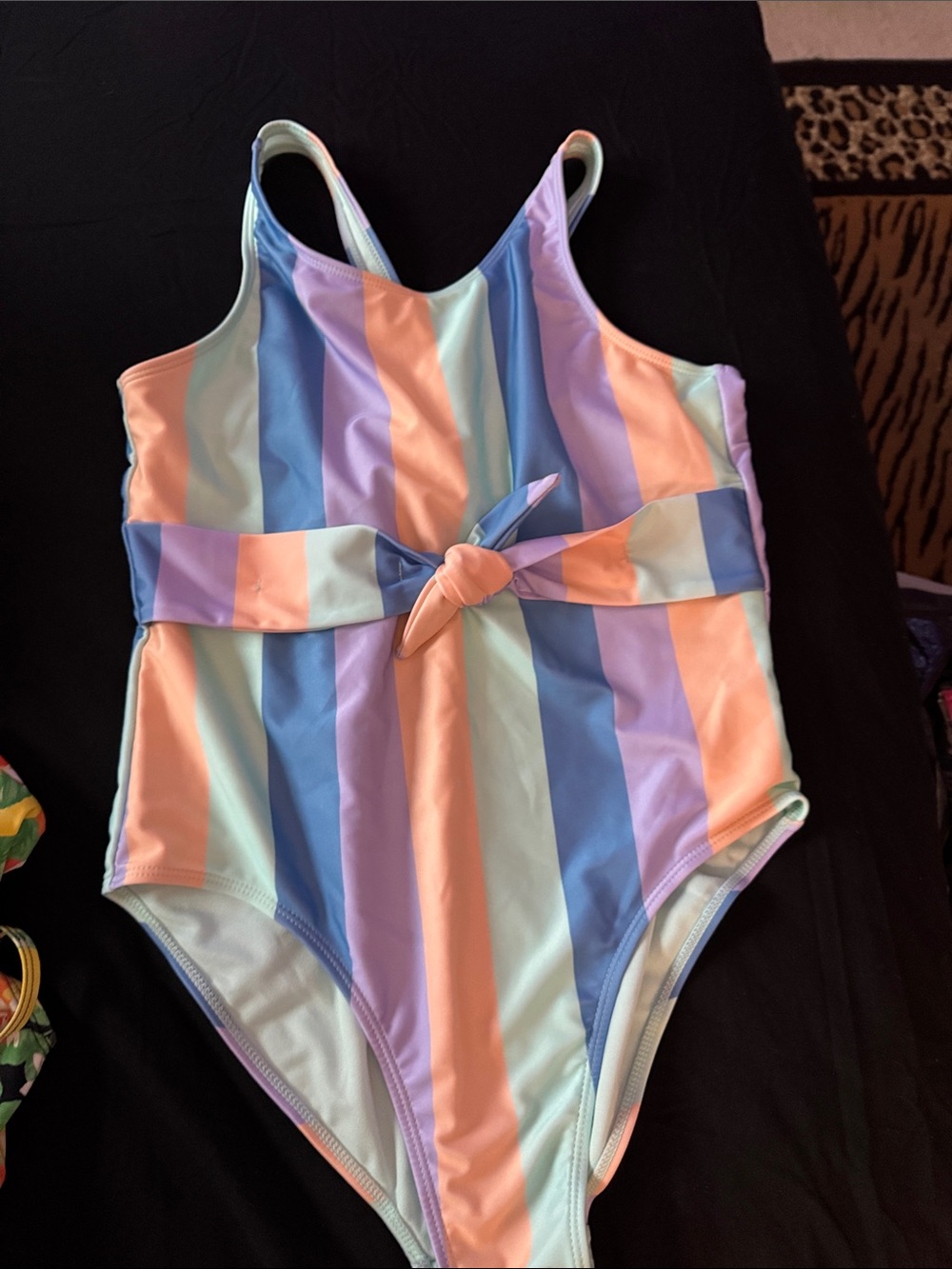 wonder nation Pastel Stripe One-Piece in Mint, Peach & Lavender